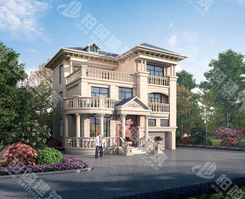 農村自建房設計圖，11.92米x11米，柔美恢弘古希臘建築風格