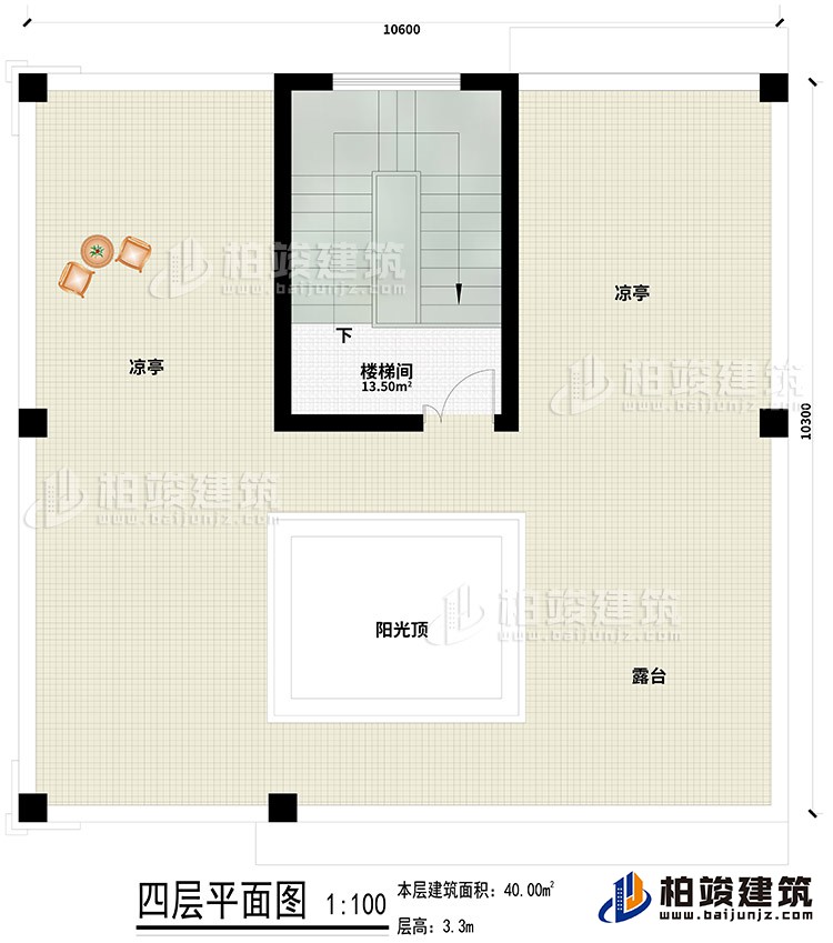 四層：樓梯間、2涼亭、露台、陽光頂